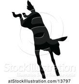 Vector Illustration of Black Silhouetted Deer Fawn by AtStockIllustration