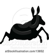 Vector Illustration of Black Silhouetted Deer Fawn by AtStockIllustration