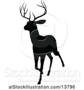 Vector Illustration of Black Silhouetted Deer Stag Buck by AtStockIllustration