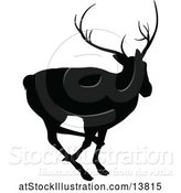 Vector Illustration of Black Silhouetted Deer Stag Buck by AtStockIllustration
