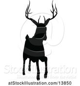 Vector Illustration of Black Silhouetted Deer Stag Buck by AtStockIllustration