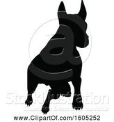 Vector Illustration of Black Silhouetted Dog Running by AtStockIllustration
