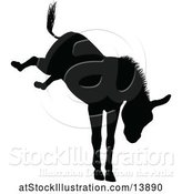 Vector Illustration of Black Silhouetted Donkey Bucking by AtStockIllustration