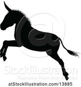 Vector Illustration of Black Silhouetted Donkey by AtStockIllustration