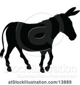 Vector Illustration of Black Silhouetted Donkey by AtStockIllustration