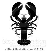 Vector Illustration of Black Silhouetted Lobster by AtStockIllustration