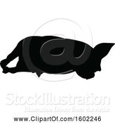 Vector Illustration of Black Silhouetted Pig by AtStockIllustration