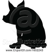 Vector Illustration of Black Silhouetted Pig by AtStockIllustration