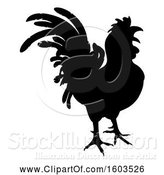 Vector Illustration of Black Silhouetted Rooster by AtStockIllustration