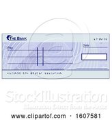 Vector Illustration of Blank Blue Bank Check by AtStockIllustration
