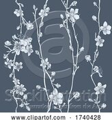 Vector Illustration of Blossom Japanese Sakura Cherry Flower Pattern by AtStockIllustration