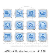 Vector Illustration of Blue and Silver Communication Icons by AtStockIllustration