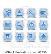 Vector Illustration of Blue and Silver Internet Icons by AtStockIllustration