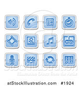 Vector Illustration of Blue and Silver Media Icons by AtStockIllustration