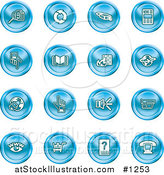 Vector Illustration of Blue Icons: Security Symbols by AtStockIllustration