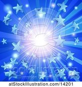 Vector Illustration of Blue Star Burst Background by AtStockIllustration