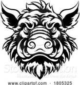 Vector Illustration of Boar Wild Hog Razorback Warthog Mascot Pig by AtStockIllustration