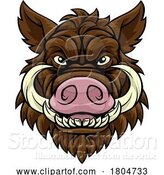 Vector Illustration of Boar Wild Hog Razorback Warthog Mascot Pig by AtStockIllustration