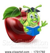 Vector Illustration of Book Worm Apple by AtStockIllustration