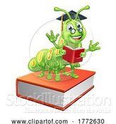 Vector Illustration of Book Worm Caterpillar Character by AtStockIllustration