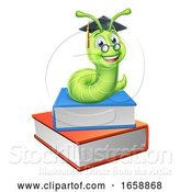 Vector Illustration of Bookworm Worm and Books by AtStockIllustration