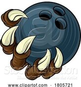 Vector Illustration of Bowling Ball Claw Monster Animal Hand by AtStockIllustration