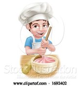 Vector Illustration of Boy Kid Chef Child Character Baking by AtStockIllustration