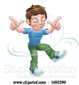 Vector Illustration of Boy Kid Child Character Dancing by AtStockIllustration