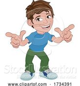 Vector Illustration of Boy Kid Child Character Pointing by AtStockIllustration