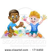 Vector Illustration of Boys Painting by AtStockIllustration