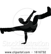 Vector Illustration of Break Dancer Silhouette by AtStockIllustration