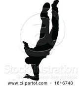 Vector Illustration of Break Dancer Silhouette by AtStockIllustration