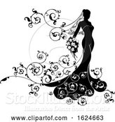 Vector Illustration of Bride Abstract Wedding Silhouette Design by AtStockIllustration