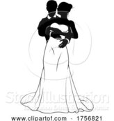 Vector Illustration of Bride and Groom Couple Wedding Dress Silhouettes by AtStockIllustration