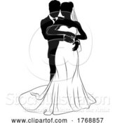 Vector Illustration of Bride and Groom Couple Wedding Dress Silhouettes by AtStockIllustration