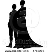 Vector Illustration of Bride and Groom Couple Wedding Dress Silhouettes by AtStockIllustration