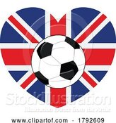 Vector Illustration of British UK Union Jack Flag Soccer Football Heart by AtStockIllustration