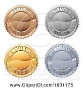 Vector Illustration of Bronze Silver Gold and Platinum Medals by AtStockIllustration