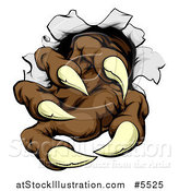 Vector Illustration of Brown Monster Claws Breaking Through Metal by AtStockIllustration