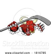 Vector Illustration of Bull Minotaur Longhorn Cow Ice Hockey Mascot by AtStockIllustration