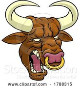 Vector Illustration of Bull Minotaur Longhorn Monster Cow Mascot by AtStockIllustration