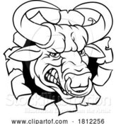 Vector Illustration of Bull Minotaur Longhorn Monster Cow Mascot by AtStockIllustration