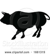 Vector Illustration of Bull Silhouette by AtStockIllustration