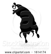 Vector Illustration of Bull Silhouette, on a White Background by AtStockIllustration