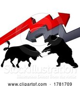 Vector Illustration of Bull Vs Bear Fight Stock Market Trading Concept by AtStockIllustration