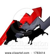 Vector Illustration of Bull Vs Bear Stock Market Wall Street Concept by AtStockIllustration