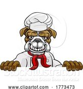 Vector Illustration of Bulldog Chef Mascot Sign by AtStockIllustration