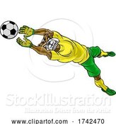 Vector Illustration of Bulldog Soccer Football Player Sports Mascot by AtStockIllustration