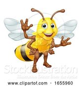 Vector Illustration of Bumble Honey Bee Bumblebee Character by AtStockIllustration