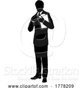 Vector Illustration of Business People Guy with Clipboard Silhouette by AtStockIllustration